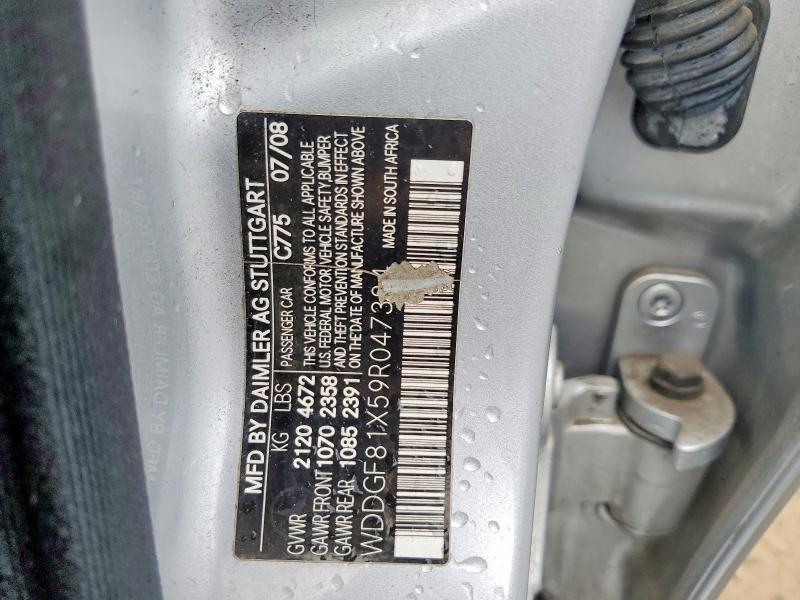 Aukcja sprzedaży 2009 Mercedes-benz C, vin: WDDGF81X59R047384, numer aukcji: 50156806