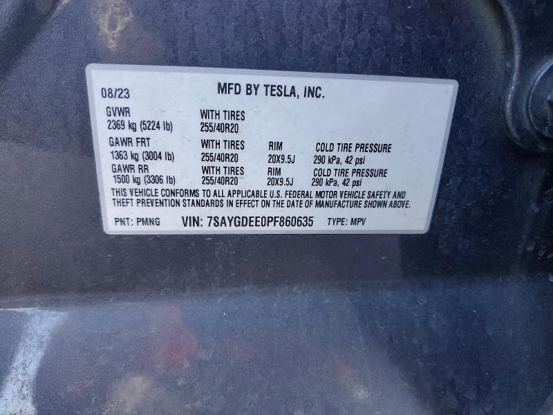 Продажа на аукционе авто 2023 Tesla Model Y, vin: 7SAYGDEE0PF860635, номер лота: 50649516