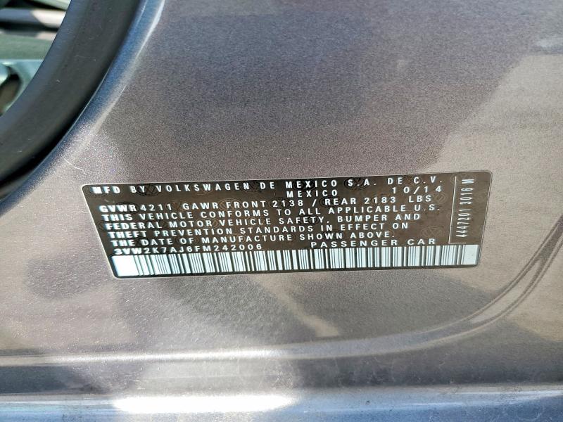 Aukcja sprzedaży 2015 Volkswagen Jetta, vin: 3VW2K7AJ6FM242006, numer aukcji: 50941776