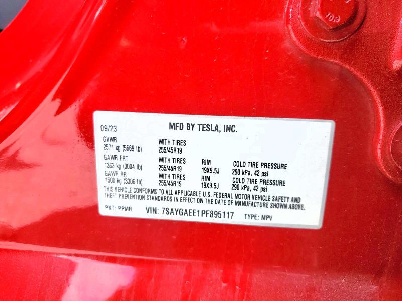 Продаж на аукціоні авто 2023 Tesla Model Y, vin: 7SAYGAEE1PF895117, номер лоту: 47912426
