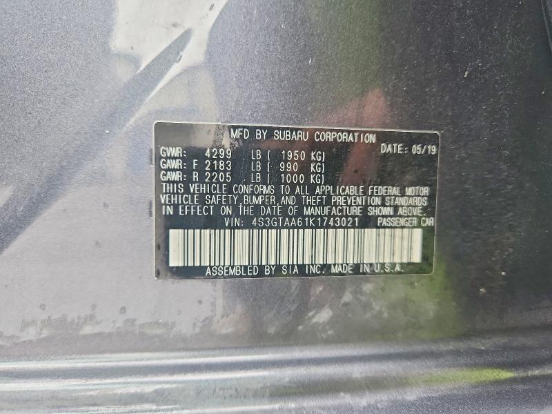 Продажа на аукционе авто 2019 Subaru Impreza, vin: 4S3GTAA61K1743021, номер лота: 51955866