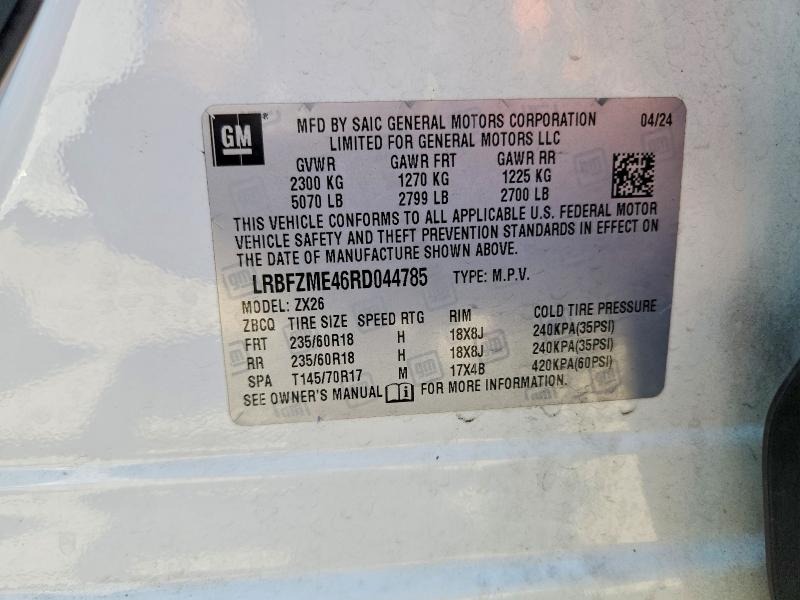 51123496 :رقم المزاد ، LRBFZME46RD044785 vin ، 2024 Buick Envision مزاد بيع
