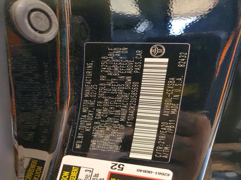 2025 Toyota Camry მანქანა იყიდება აუქციონზე, vin: 4T1DAACK2SU585690, აუქციონის ნომერი: 49681826