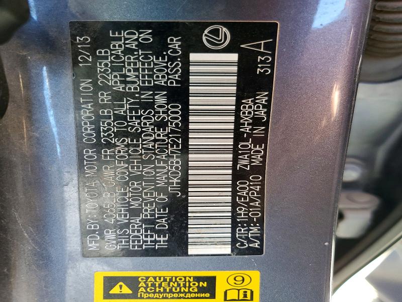 Aukcja sprzedaży 2014 Lexus Ct, vin: JTHKD5BH7E2175000, numer aukcji: 50335546