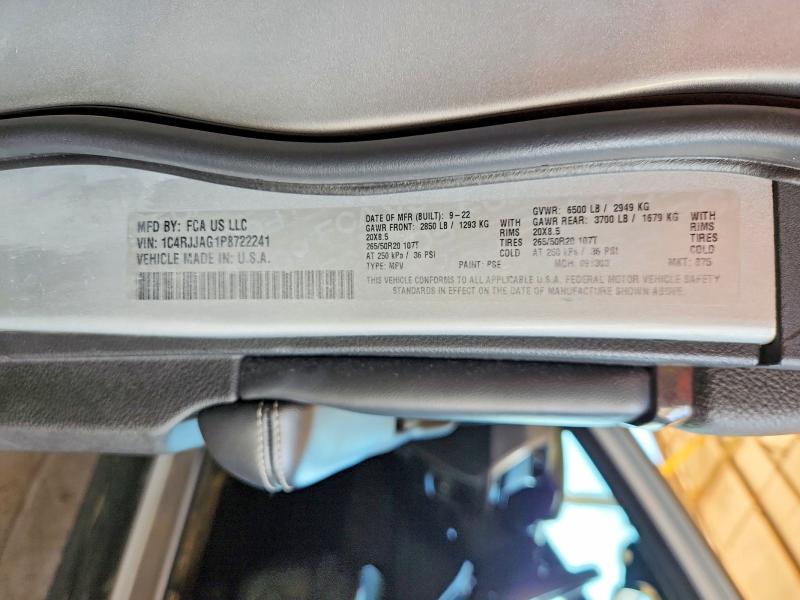 2023 Jeep Grand Cherokee მანქანა იყიდება აუქციონზე, vin: 1C4RJJAG1P8722241, აუქციონის ნომერი: 51286226