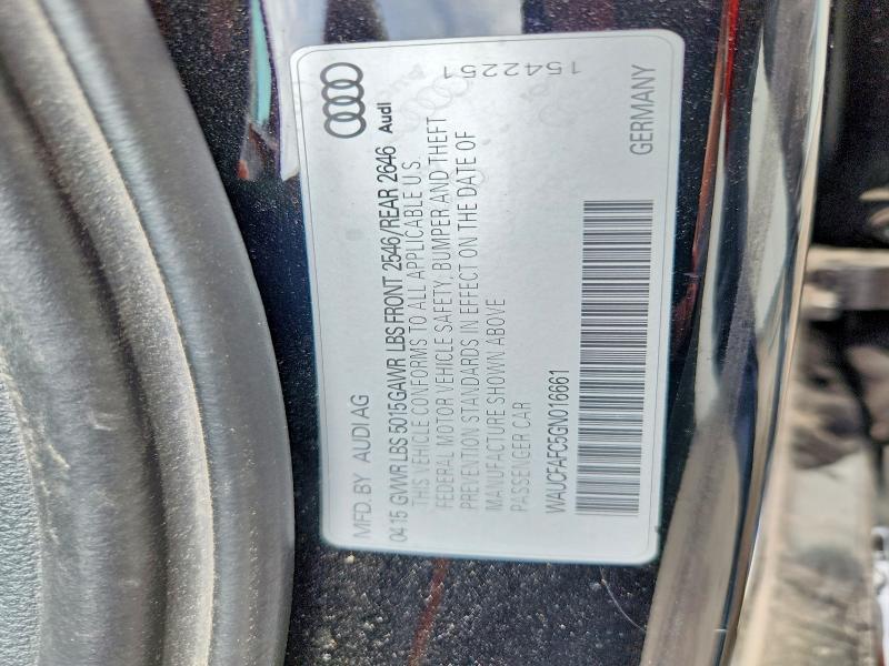 Aukcja sprzedaży 2016 Audi A6, vin: WAUCFAFC5GN016661, numer aukcji: 48902986