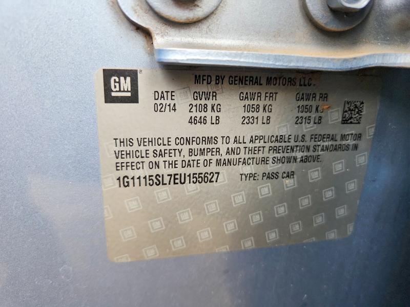 50674746 :رقم المزاد ، 1G1115SL7EU155627 vin ، 2014 Chevrolet Impala مزاد بيع