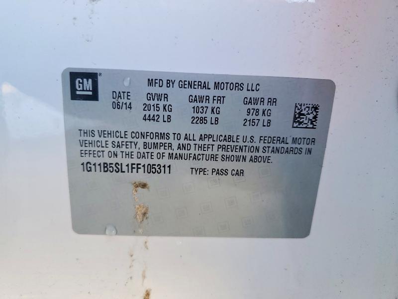 Aukcja sprzedaży 2015 Chevrolet Malibu, vin: 1G11B5SL1FF105311, numer aukcji: 51479136