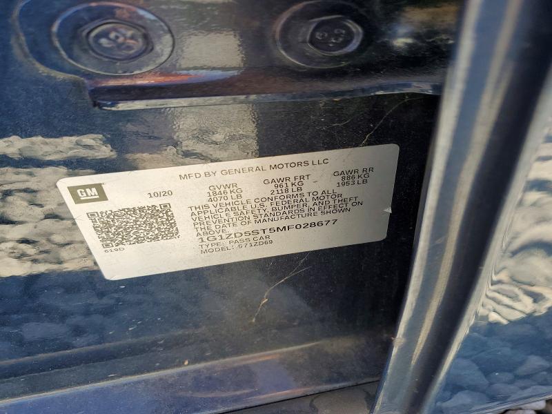 2021 Chevrolet Malibu მანქანა იყიდება აუქციონზე, vin: 1G1ZD5ST5MF028677, აუქციონის ნომერი: 50819576