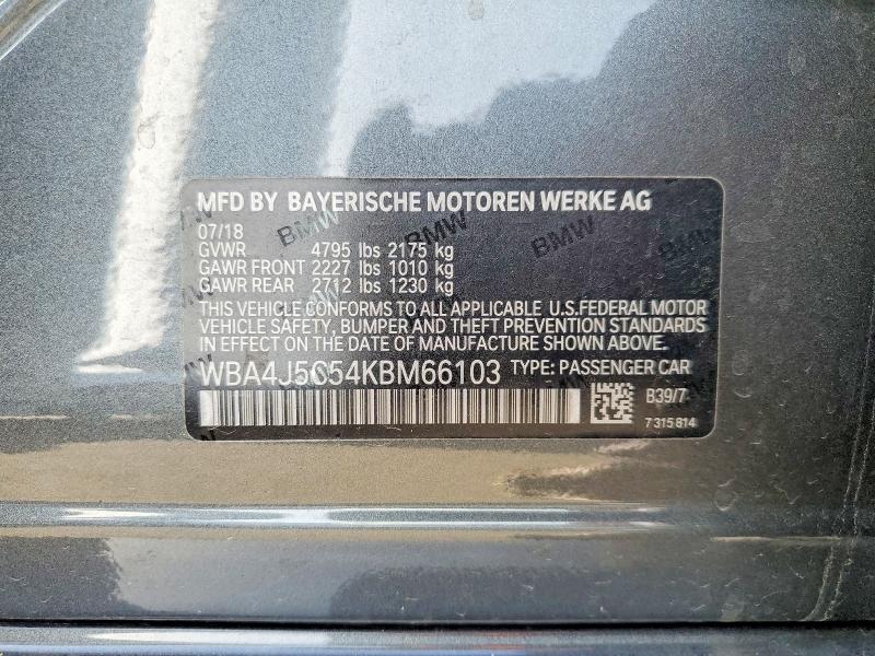 Продажа на аукционе авто 2019 Bmw 440i, vin: WBA4J5C54KBM66103, номер лота: 49516356