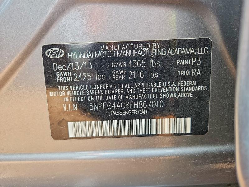 Aukcja sprzedaży 2014 Hyundai Sonata, vin: 5NPEC4AC8EH867010, numer aukcji: 51625816