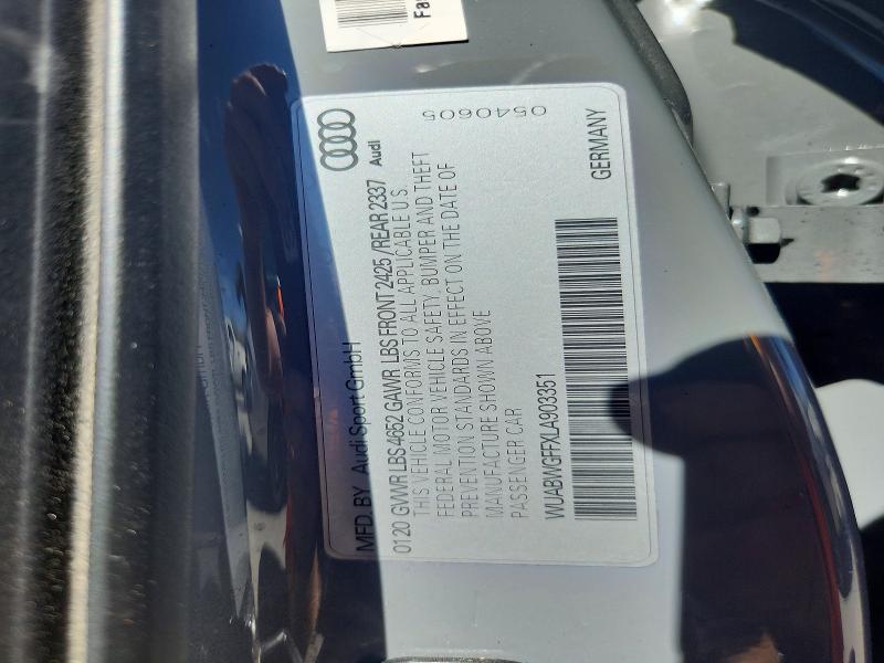 Aukcja sprzedaży 2020 Audi Rs3, vin: WUABWGFFXLA903351, numer aukcji: 49985026