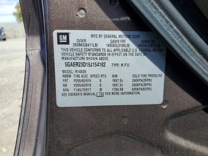 Auction sale of the 2009 Buick Enclave, vin: 5GAER23D19J154182, lot number: 50368136