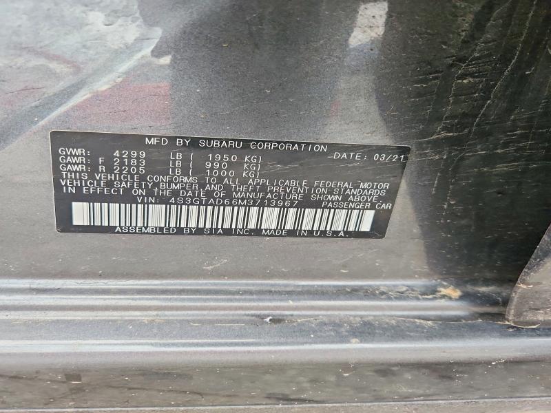 2021 Subaru Impreza მანქანა იყიდება აუქციონზე, vin: 4S3GTAD66M3713967, აუქციონის ნომერი: 49808346