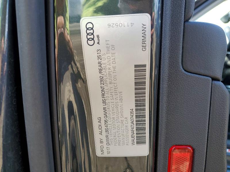 48411966 :رقم المزاد ، WAUENAF47JA074354 vin ، 2018 Audi A4 مزاد بيع