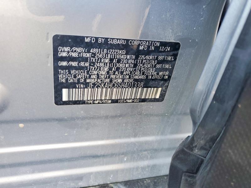 Продажа на аукционе авто 2025 Subaru Forester, vin: JF2SKAHC6SH401338, номер лота: 48795966