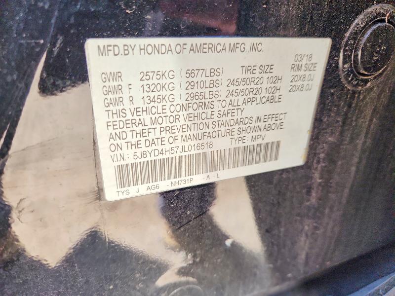 Auction sale of the 2018 Acura Mdx, vin: 5J8YD4H57JL016518, lot number: 48446946