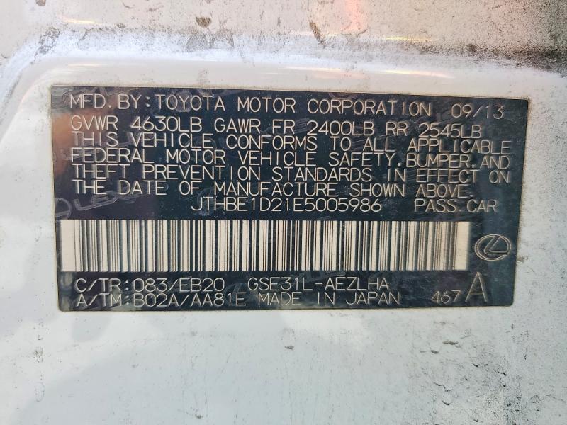 Aukcja sprzedaży 2014 Lexus Is, vin: JTHBE1D21E5005986, numer aukcji: 49782896