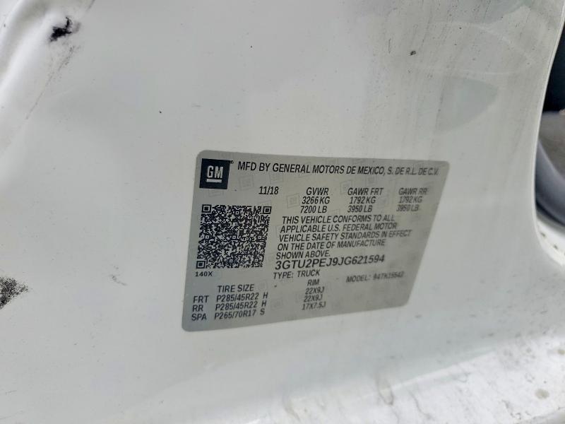 49482746 :رقم المزاد ، 3GTU2PEJ9JG621594 vin ، 2018 Gmc Sierra مزاد بيع