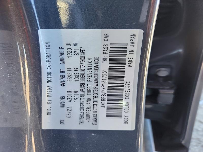 Aukcja sprzedaży 2023 Mazda 3, vin: JM1BPBJYXP1617561, numer aukcji: 51098046