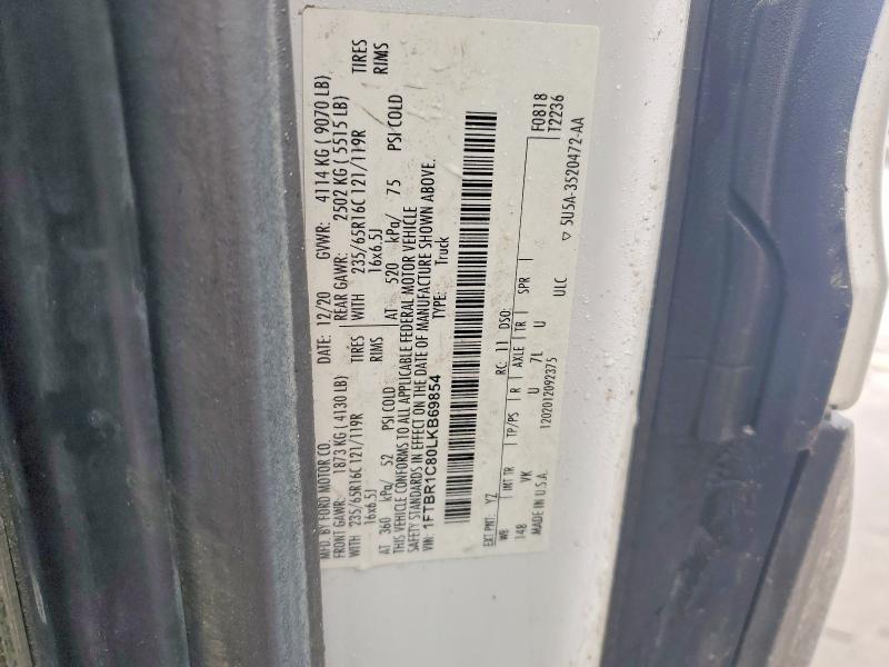 2020 Ford Transit მანქანა იყიდება აუქციონზე, vin: 1FTBR1C80LKB69854, აუქციონის ნომერი: 48502816