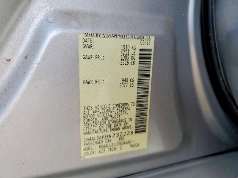 49681446 :رقم المزاد ، 1N4AL3AP3EN232228 vin ، 2014 Nissan Altima مزاد بيع