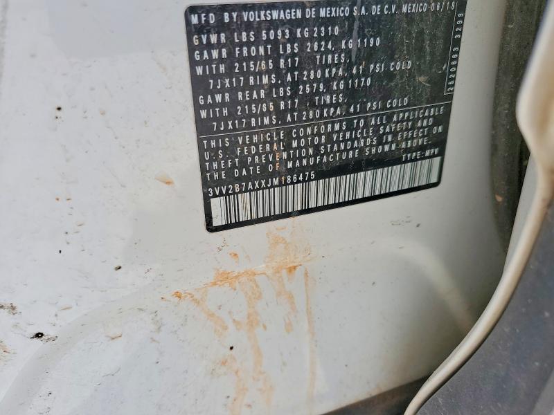 Aukcja sprzedaży 2018 Volkswagen Tiguan, vin: 3VV2B7AXXJM186475, numer aukcji: 48411826