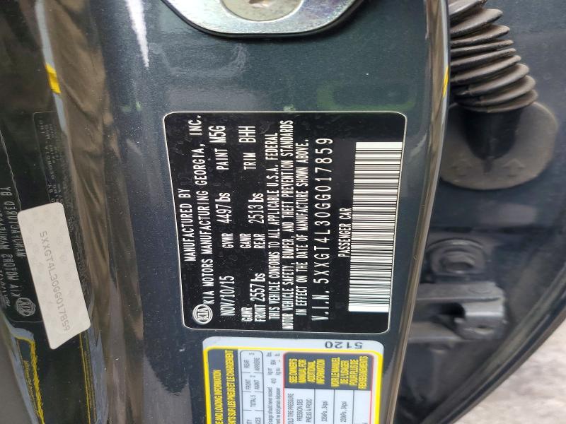 2016 Kia Optima მანქანა იყიდება აუქციონზე, vin: 5XXGT4L30GG017859, აუქციონის ნომერი: 50302586