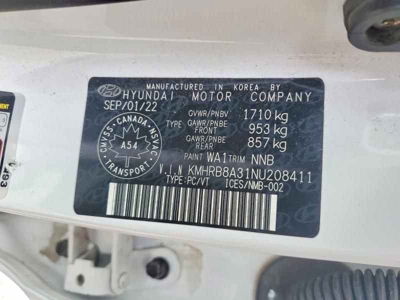 Продажа на аукционе авто 2022 Hyundai Venue, vin: KMHRB8A31NU208411, номер лота: 50252316