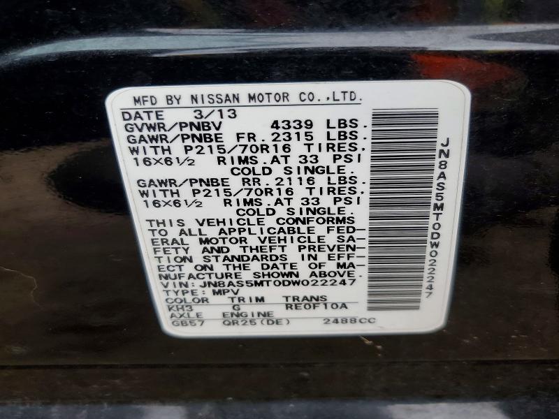 Aukcja sprzedaży 2013 Nissan Rogue, vin: JN8AS5MT0DW022247, numer aukcji: 51118586