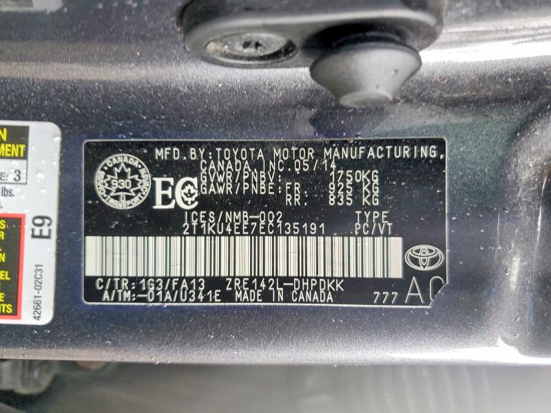 48103006 :رقم المزاد ، 2T1KU4EE7EC135191 vin ، 2014 Toyota Matrix مزاد بيع