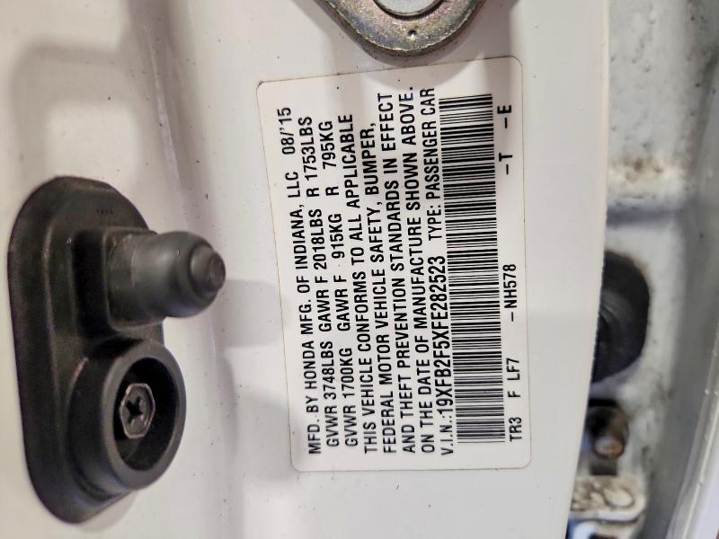 Aukcja sprzedaży 2015 Honda Civic, vin: 19XFB2F5XFE282523, numer aukcji: 50902106