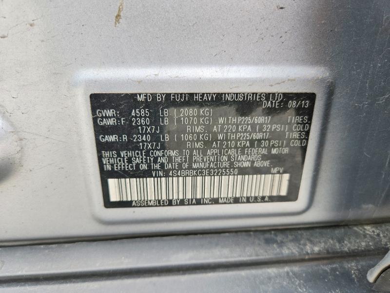50909446 :رقم المزاد ، 4S4BRBKC3E3225550 vin ، 2014 Subaru Outback مزاد بيع