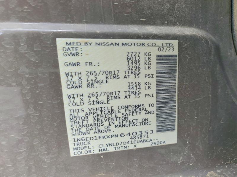 Aukcja sprzedaży 2023 Nissan Frontier, vin: 1N6ED1EKXPN640351, numer aukcji: 49319046