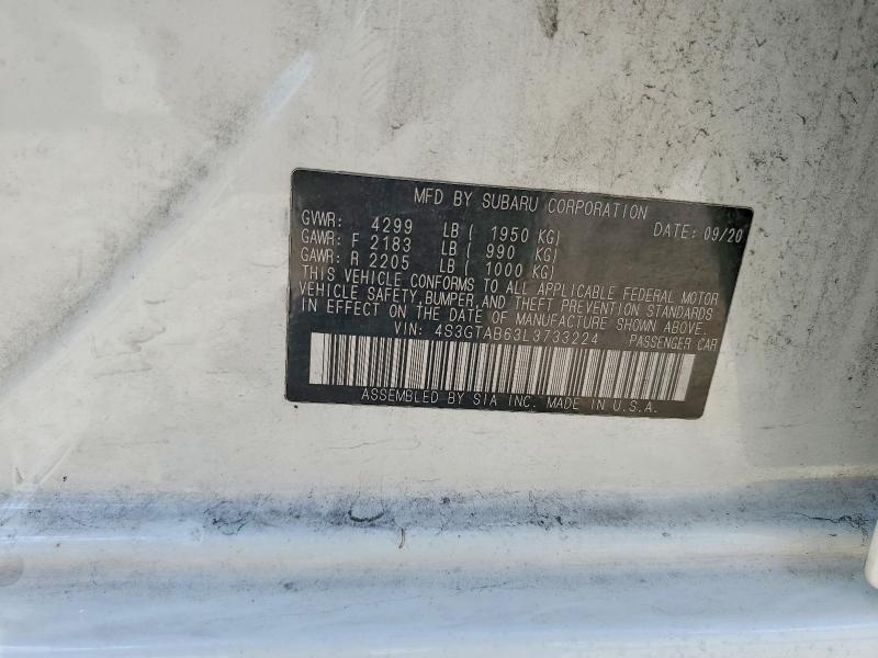 49132316 :رقم المزاد ، 4S3GTAB63L3733224 vin ، 2020 Subaru Impreza مزاد بيع