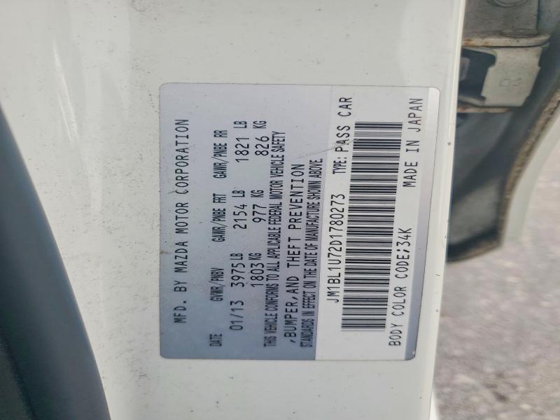 51625306 :رقم المزاد ، JM1BL1U72D1780273 vin ، 2013 Mazda 3 مزاد بيع