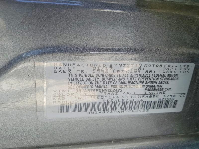 Aukcja sprzedaży 2017 Nissan Sentra, vin: 3N1AB7APXHY262423, numer aukcji: 51632656