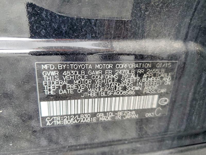 Продажа на аукционе авто 2015 Lexus Gs, vin: JTHBE1BL5FA008586, номер лота: 50452506