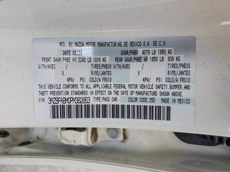 Aukcja sprzedaży 2023 Mazda 3, vin: 3MZBPABM0PM382853, numer aukcji: 48797066