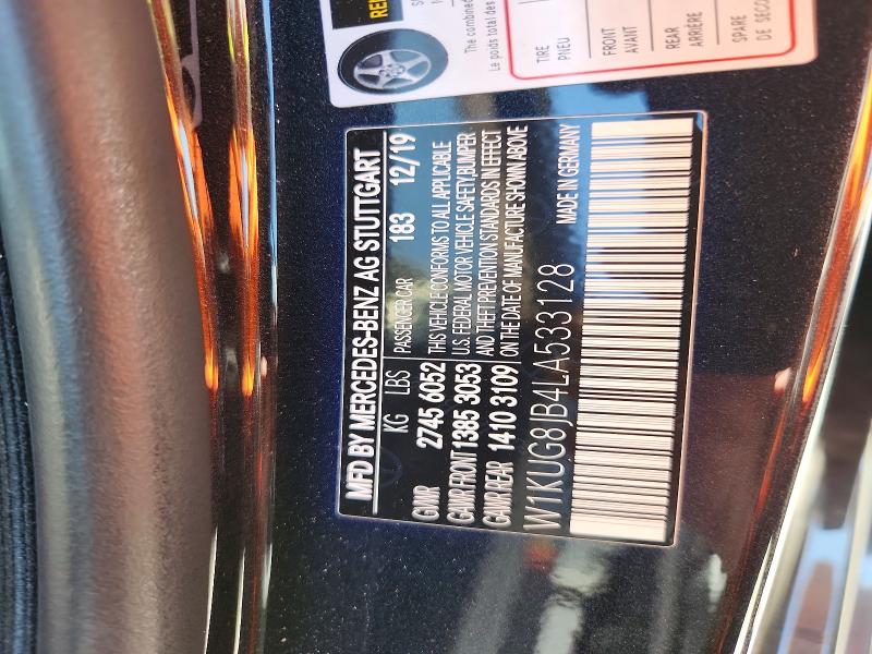 51679276 :رقم المزاد ، W1KUG8JB4LA533128 vin ، 2020 Mercedes-benz S مزاد بيع