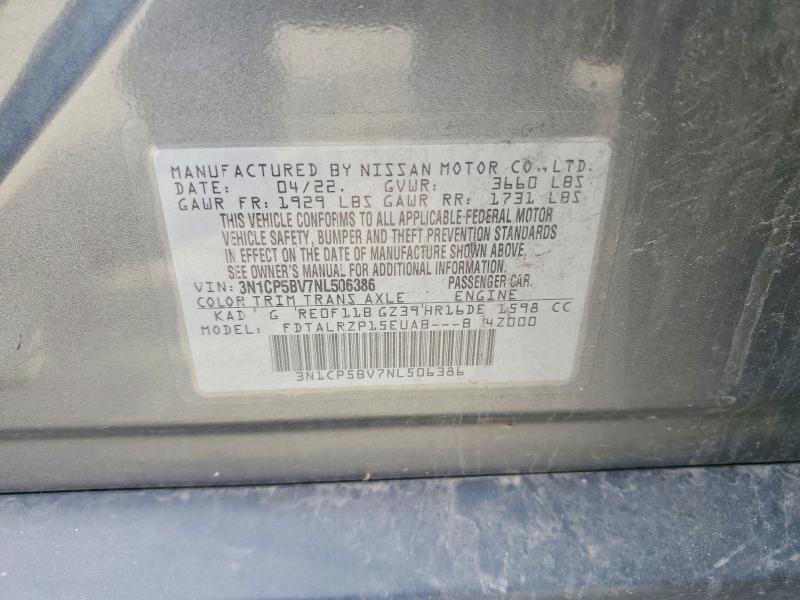 Aukcja sprzedaży 2022 Nissan Kicks, vin: 3N1CP5BV7NL506386, numer aukcji: 49037226