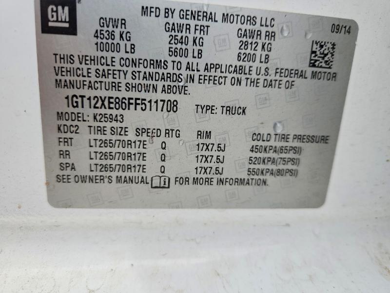 Продажа на аукционе авто 2015 Gmc Sierra, vin: 1GT12XE86FF511708, номер лота: 50814496