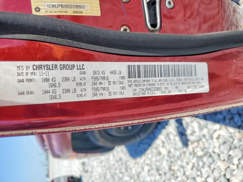 50657996 :رقم المزاد ، 1C4NJPBA6CD538863 vin ، 2012 Jeep Patriot مزاد بيع