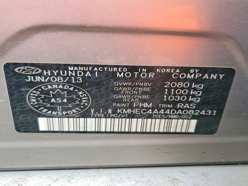 2013 Hyundai Sonata მანქანა იყიდება აუქციონზე, vin: KMHEC4A44DA082431, აუქციონის ნომერი: 49786086