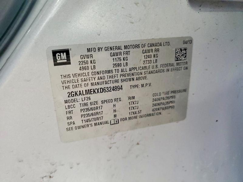 Продаж на аукціоні авто 2013 Gmc Terrain, vin: 2GKALMEKXD6324894, номер лоту: 51585746