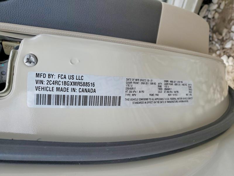 Продаж на аукціоні авто 2021 Chrysler Pacifica, vin: 2C4RC1BGXMR588516, номер лоту: 46454556