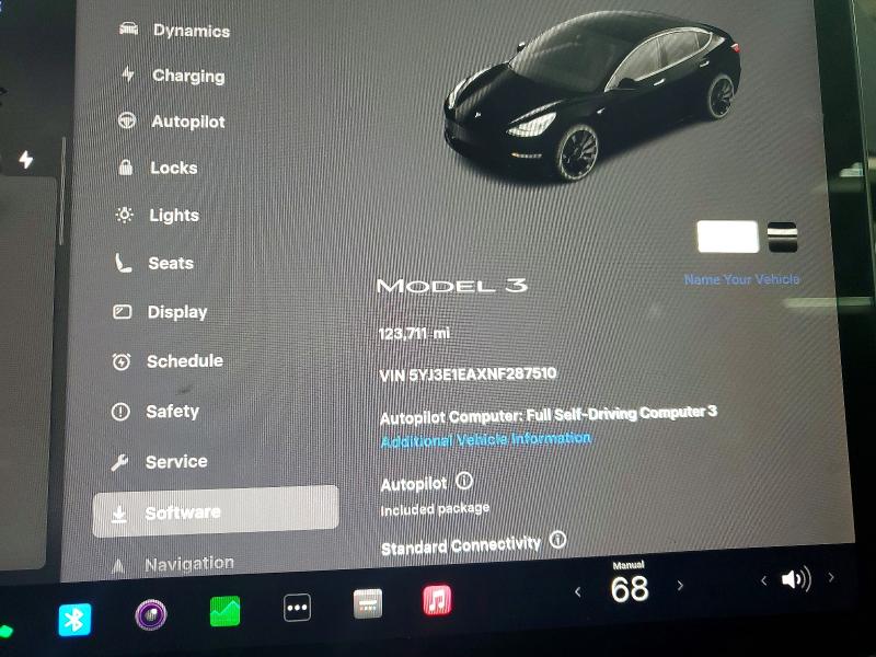 2022 Tesla Model 3 მანქანა იყიდება აუქციონზე, vin: 5YJ3E1EAXNF287510, აუქციონის ნომერი: 50058846