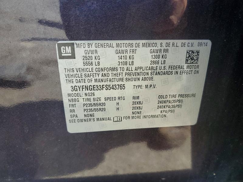 2015 Cadillac Srx მანქანა იყიდება აუქციონზე, vin: 3GYFNGE33FS543765, აუქციონის ნომერი: 48958226