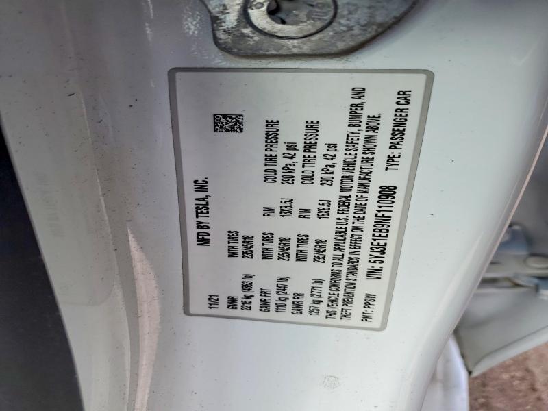 Продаж на аукціоні авто 2022 Tesla Model 3, vin: 5YJ3E1EB9NF110908, номер лоту: 51706626