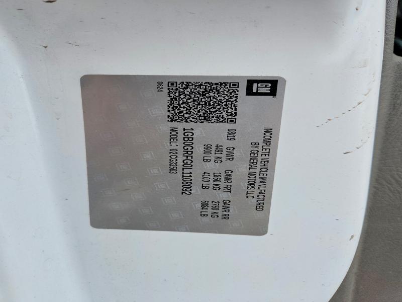 51211356 :رقم المزاد ، 1GB0GRFG0L1108092 vin ، 2020 Chevrolet Express مزاد بيع